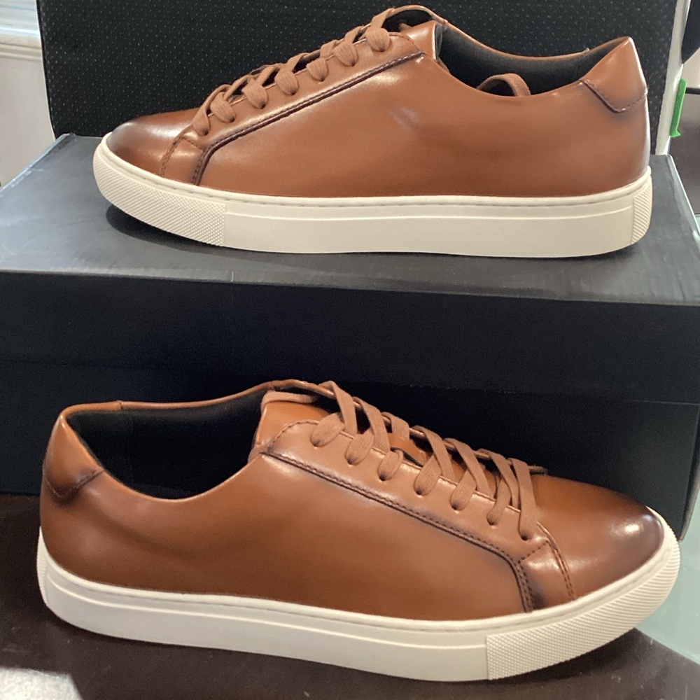 Alfani Tan Leather Sneakers
